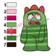 Sad Brobee Yo Gabba Gabba Embroidery Design